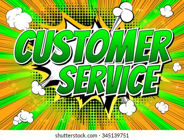 Customer Service - Comic book style word.