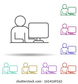 Customer service, communication in multi color style icon. Simple thin line, outline vector of communication icons for ui and ux, website or mobile application