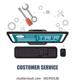 customer service computer support concept