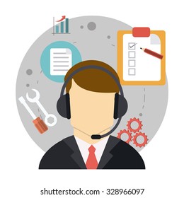 Customer service concept about call center icons design, vector illustration 10 eps graphic.