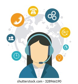 Customer service concept about call center icons design, vector illustration 10 eps graphic.