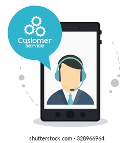 Customer service concept about call center icons design, vector illustration 10 eps graphic.