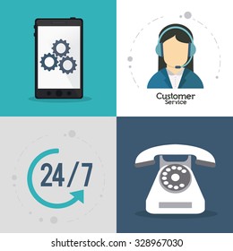 Customer service concept about call center icons design, vector illustration 10 eps graphic.