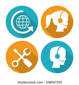 Customer service concept about call center icons design, vector illustration 10 eps graphic.