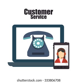 Customer service concept about call center icons design, vector illustration 10 eps graphic.