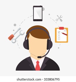 Customer service concept about call center icons design, vector illustration 10 eps graphic.