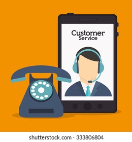 Customer service concept about call center icons design, vector illustration 10 eps graphic.