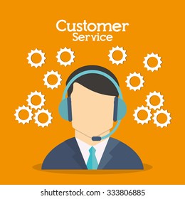 Customer service concept about call center icons design, vector illustration 10 eps graphic.
