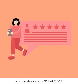 Customer Service concept design, Operator with headset doing live feedback. Vector Illustration