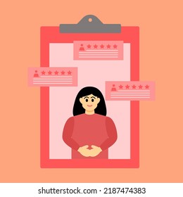 Customer Service concept design, Operator with headset doing live feedback. Vector Illustration