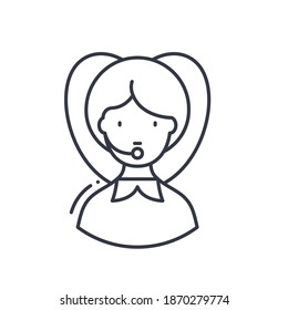 Customer service concept icon, linear isolated illustration, thin line vector, web design sign, outline concept symbol with editable stroke on white background.