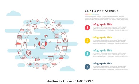 customer service concept for infographic template banner with four point list information