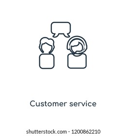 Customer service concept line icon. Linear Customer service concept outline symbol design. This simple element illustration can be used for web and mobile UI/UX.
