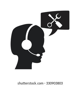 Customer service concept with technology icons design, vector illustration 10 eps graphic.