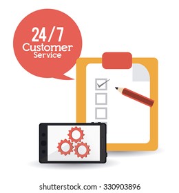 Customer service concept with technology icons design, vector illustration 10 eps graphic.
