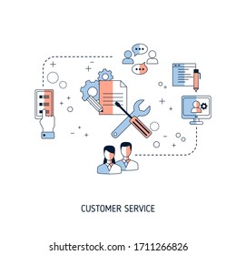 Customer service concept. Vector illustration for website, app, banner, etc.