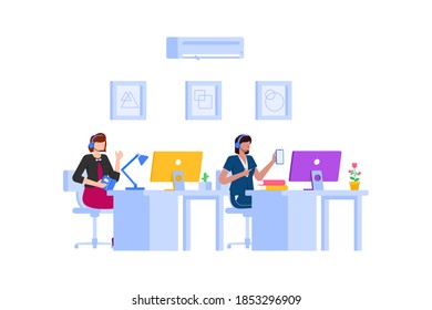 customer service concept vector illustration. flat style design
