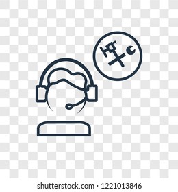 Customer service concept vector linear icon isolated on transparent background, Customer service concept transparency concept in outline style