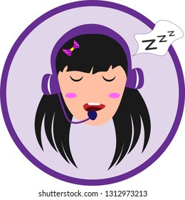 Customer Service Contact Person Vector, Women Operator, offline