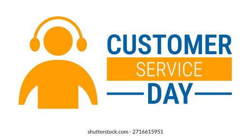 Customer Service Day background, banner, card or poster design template is observed every year during January, to raise awareness about the mission. Vector illustration.