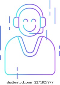 Customer service delivery service icons with purple blue outline style. Shipping logistics symbol sign. Simple vector illustration. Related to package, fee, fast courier