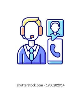 Customer service department RGB color icon. Support professionals. Providing speedy, effective resolutions. Establishing long-term relationships with customers. Isolated vector illustration