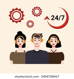Diseño de servicio al cliente, ilustración vectorial eps 10.