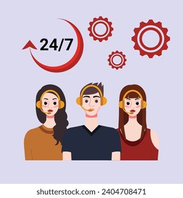 Diseño de servicio al cliente, ilustración vectorial eps 10.
