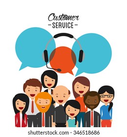 Customer Service Design, Vector Illustration Eps10 Graphic 