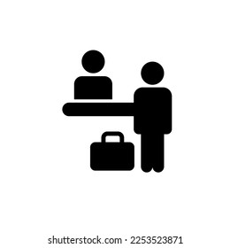 Customer service desk icon. Hotel check in icon.