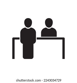 Customer service desk icon simple design