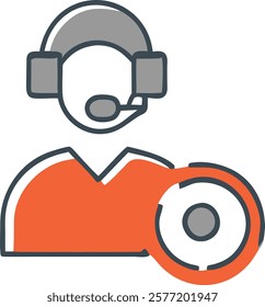 Customer Service Desk Icon for Support and Interaction, Ideal for Corporate Concepts