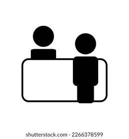 customer service desk icon, customer vector, service illustration