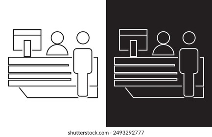 Icono de Vector de Servicio al cliente. Símbolo de recepción para Diseño gráfico, logotipo, App móvil, ui, Sitio web, redes sociales . aislado sobre fondo blanco y negro. EPS 10