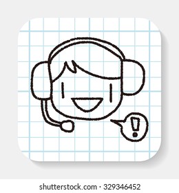 Customer service doodle drawing