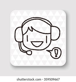 Customer service doodle drawing