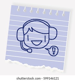 Customer service doodle drawing