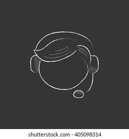 Customer service. Drawn in chalk icon.