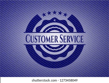 Customer Service emblem with jean texture