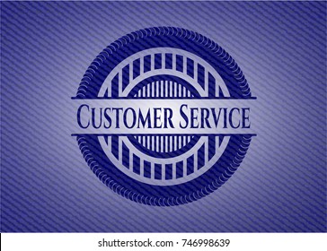 Customer Service emblem with jean texture Customer Service emblem with jean texture