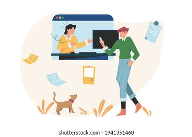 Customer service explaining product to customer