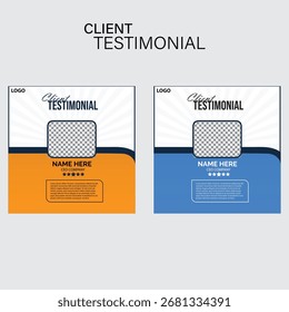 Customer service feedback and client testimonial template design,