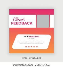 Customer service feedback review social media post web banner