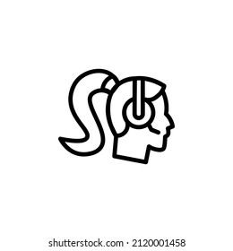 Customer Service Female With Outline Icon 