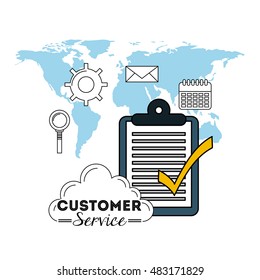 customer service flat icons vector illustration design