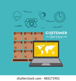 customer service flat icons vector illustration design