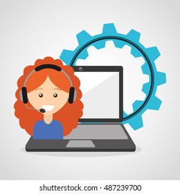 customer service flat icons vector illustration design