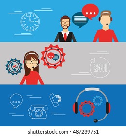 customer service flat icons vector illustration design