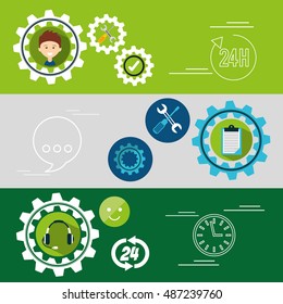 customer service flat icons vector illustration design