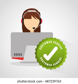 customer service flat icons vector illustration design